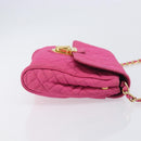 PRADA Chain Shoulder Bag Nylon Pink Gold Tone Auth 207772A-3