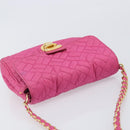 PRADA Chain Shoulder Bag Nylon Pink Gold Tone Auth 207772A-6