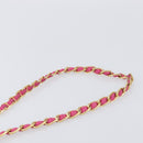 PRADA Chain Shoulder Bag Nylon Pink Gold Tone Auth 207772A-8