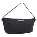 GUCCI GG Canvas Accessory Pouch Black Silver 07198 Auth 207773A-1