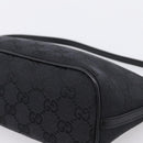GUCCI GG Canvas Accessory Pouch Black Silver 07198 Auth 207773A-10
