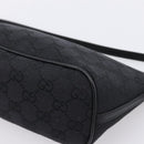 GUCCI GG Canvas Accessory Pouch Black Silver 07198 Auth 207773A-12