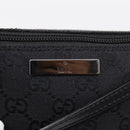 GUCCI GG Canvas Accessory Pouch Black Silver 07198 Auth 207773A-15