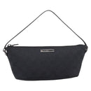 GUCCI GG Canvas Accessory Pouch Black Silver 07198 Auth 207773A-2