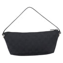 GUCCI GG Canvas Accessory Pouch Black Silver 07198 Auth 207773A-3