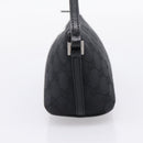 GUCCI GG Canvas Accessory Pouch Black Silver 07198 Auth 207773A-5