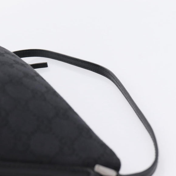 GUCCI GG Canvas Accessory Pouch Black Silver 07198 Auth 207773A