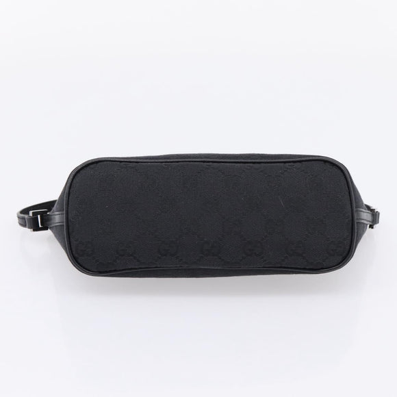 GUCCI GG Canvas Accessory Pouch Black Silver 07198 Auth 207773A