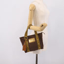 LOUIS VUITTON Antigua Cabas PM Hand Bag Canvas Brown M40089 LV Auth 207775-24