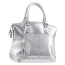 LOUIS VUITTON Suhari Lockit PM Hand Bag Silver M95541 LV Auth 207778V-1