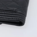 CHANEL Matelasse Compact Wallet Caviar Skin Black Silver CC Auth 207781V-11