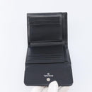 CHANEL Matelasse Compact Wallet Caviar Skin Black Silver CC Auth 207781V-16