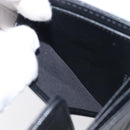 CHANEL Matelasse Compact Wallet Caviar Skin Black Silver CC Auth 207781V-18