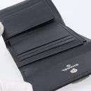 CHANEL Matelasse Compact Wallet Caviar Skin Black Silver CC Auth 207781V-19