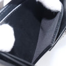 CHANEL Matelasse Compact Wallet Caviar Skin Black Silver CC Auth 207781V-20