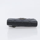CHANEL Matelasse Compact Wallet Caviar Skin Black Silver CC Auth 207781V-6