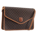 CELINE Macadam Shoulder Bag PVC Brown Gold Tone Auth 207782-1