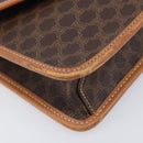 CELINE Macadam Shoulder Bag PVC Brown Gold Tone Auth 207782-12