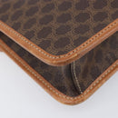 CELINE Macadam Shoulder Bag PVC Brown Gold Tone Auth 207782-14