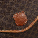 CELINE Macadam Shoulder Bag PVC Brown Gold Tone Auth 207782-16