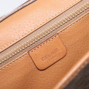 CELINE Macadam Shoulder Bag PVC Brown Gold Tone Auth 207782-18
