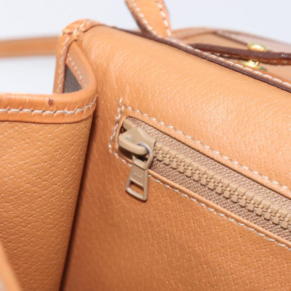 CELINE Macadam Shoulder Bag PVC Brown Gold Tone Auth 207782