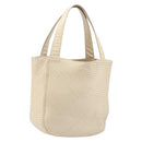 Bottega Veneta INTRECCIATO Tote Bag Leather Ivory Gold Tone Auth 207783A-1