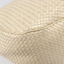 Bottega Veneta INTRECCIATO Tote Bag Leather Ivory Gold Tone Auth 207783A-18
