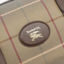 Burberrys Nova Check Boston Bag Canvas Beige Gold Tone Auth 207785-18