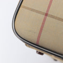 Burberrys Nova Check Boston Bag Canvas Beige Gold Tone Auth 207785-10