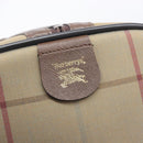 Burberrys Nova Check Boston Bag Canvas Beige Gold Tone Auth 207785-20