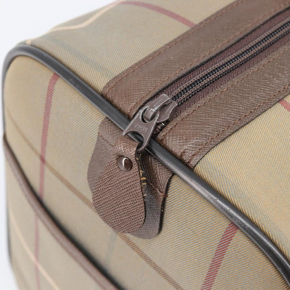 Burberrys Nova Check Boston Bag Canvas Beige Gold Tone Auth 207785