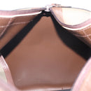 Burberrys Nova Check Boston Bag Canvas Beige Gold Tone Auth 207785-23