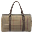Burberrys Nova Check Boston Bag Canvas Beige Gold Tone Auth 207785-3