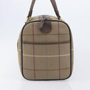 Burberrys Nova Check Boston Bag Canvas Beige Gold Tone Auth 207785-4