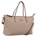 GUCCI GG Supreme Hand Bag PVC 2way Pink Gold Tone 353439 Auth 207789-1
