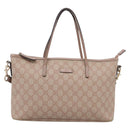 GUCCI GG Supreme Hand Bag PVC 2way Pink Gold Tone 353439 Auth 207789-2