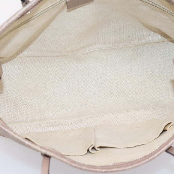GUCCI GG Supreme Hand Bag PVC 2way Pink Gold Tone 353439 Auth 207789