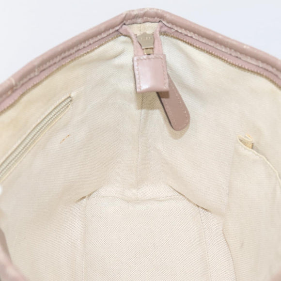 GUCCI GG Supreme Hand Bag PVC 2way Pink Gold Tone 353439 Auth 207789
