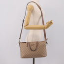 GUCCI GG Supreme Hand Bag PVC 2way Pink Gold Tone 353439 Auth 207789-27