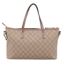 GUCCI GG Supreme Hand Bag PVC 2way Pink Gold Tone 353439 Auth 207789-2