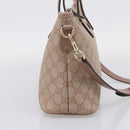 GUCCI GG Supreme Hand Bag PVC 2way Pink Gold Tone 353439 Auth 207789-3