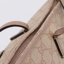 GUCCI GG Supreme Hand Bag PVC 2way Pink Gold Tone 353439 Auth 207789-8