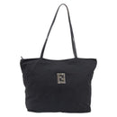 FENDI Zucca Canvas Tote Bag Black Silver Auth 207792-13