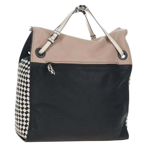 Bottega Veneta INTRECCIATO Tote Bag Leather Beige Auth 207793V