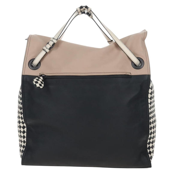 Bottega Veneta INTRECCIATO Tote Bag Leather Beige Auth 207793V