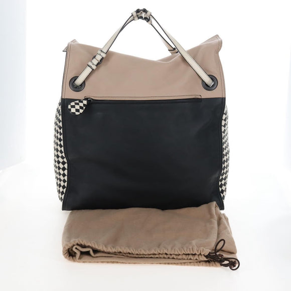 Bottega Veneta INTRECCIATO Tote Bag Leather Beige Auth 207793V