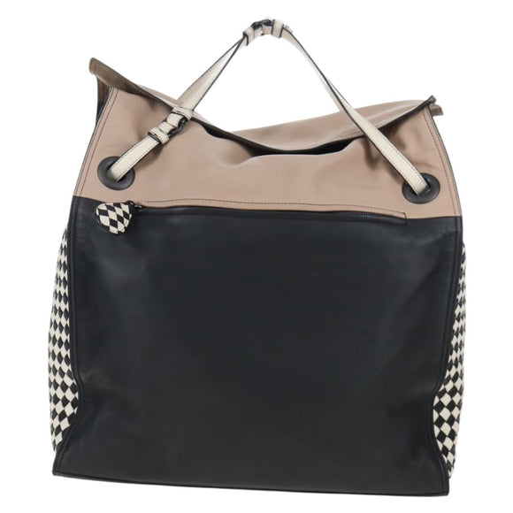 Bottega Veneta INTRECCIATO Tote Bag Leather Beige Auth 207793V
