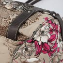 Salvatore Ferragamo Gancini Tote Bag Nylon Beige Silver Auth 207794A-9