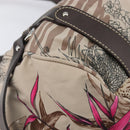 Salvatore Ferragamo Gancini Tote Bag Nylon Beige Silver Auth 207794A-16